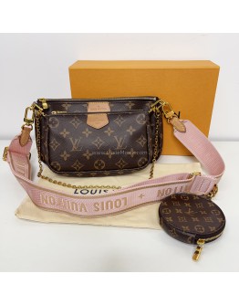 LOUIS VUITTON Monogram Multi Pochette Accessoires with Pink Shoulder Strap – GHW (Year 2020)