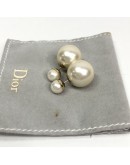 CHRISTIAN DIOR Tribales Earrings (Gold Finish Metal & White Resin Pearls)