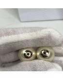 CHRISTIAN DIOR Tribales Earrings (Gold Finish Metal & White Resin Pearls)