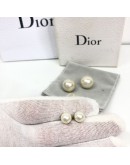 CHRISTIAN DIOR Tribales Earrings (Gold Finish Metal & White Resin Pearls)