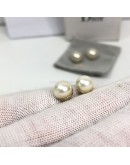 CHRISTIAN DIOR Tribales Earrings (Gold Finish Metal & White Resin Pearls)