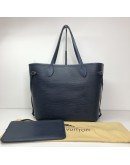 LOUIS VUITTON Neverfull MM Tote Bag with Pochette in Dark Blue Epi Leather – SHW (Year 2016)