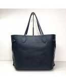 LOUIS VUITTON Neverfull MM Tote Bag with Pochette in Dark Blue Epi Leather – SHW (Year 2016)