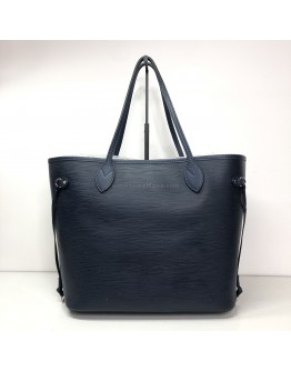 LOUIS VUITTON Neverfull MM Tote Bag with Pochette in Dark Blue Epi Leather – SHW (Year 2016)