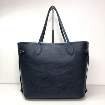 LOUIS VUITTON Neverfull MM Tote Bag with Pochette in Dark Blue Epi Leather – SHW (Year 2016)
