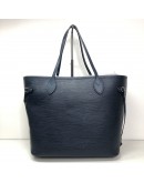 LOUIS VUITTON Neverfull MM Tote Bag with Pochette in Dark Blue Epi Leather – SHW (Year 2016)