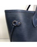 LOUIS VUITTON Neverfull MM Tote Bag with Pochette in Dark Blue Epi Leather – SHW (Year 2016)