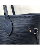 LOUIS VUITTON Neverfull MM Tote Bag with Pochette in Dark Blue Epi Leather – SHW (Year 2016)