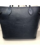 LOUIS VUITTON Neverfull MM Tote Bag with Pochette in Dark Blue Epi Leather – SHW (Year 2016)