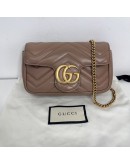 GUCCI GG Marmont Mini Shoulder Bag in Beige Lambskin – GHW