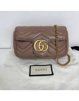 GUCCI GG Marmont Mini Shoulder Bag in Beige Lambskin – GHW