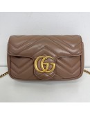 GUCCI GG Marmont Mini Shoulder Bag in Beige Lambskin – GHW