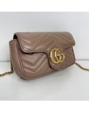 GUCCI GG Marmont Mini Shoulder Bag in Beige Lambskin – GHW