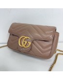 GUCCI GG Marmont Mini Shoulder Bag in Beige Lambskin – GHW