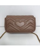 GUCCI GG Marmont Mini Shoulder Bag in Beige Lambskin – GHW
