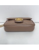 GUCCI GG Marmont Mini Shoulder Bag in Beige Lambskin – GHW