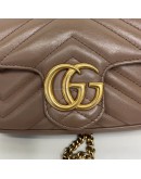 GUCCI GG Marmont Mini Shoulder Bag in Beige Lambskin – GHW