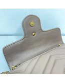 GUCCI GG Marmont Mini Shoulder Bag in Beige Lambskin – GHW