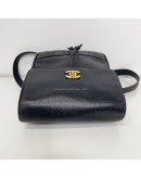 CHANEL Vintage CC Logo Backpack in Black Grained Calfskin – GHW