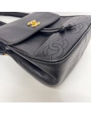 CHANEL Vintage CC Logo Backpack in Black Grained Calfskin – GHW