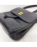 CHANEL Vintage CC Logo Backpack in Black Grained Calfskin – GHW