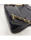 CHANEL Vintage CC Logo Backpack in Black Grained Calfskin – GHW