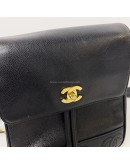 CHANEL Vintage CC Logo Backpack in Black Grained Calfskin – GHW