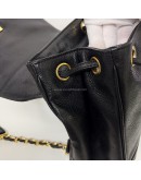 CHANEL Vintage CC Logo Backpack in Black Grained Calfskin – GHW
