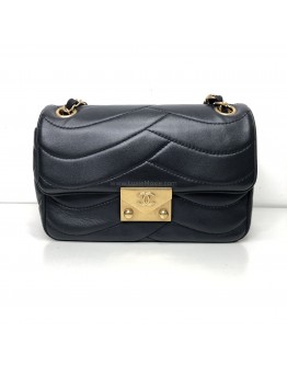 CHANEL Small Pagoda Flap Shoulder Bag in Black Scallop Quilted Lambskin – GHW (Series 21 – Year 2016)