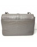 YVES SAINT LAURENT Medium College Monogram Satchel in Grey Croc Embossed Calfskin – RHW