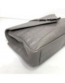 YVES SAINT LAURENT Medium College Monogram Satchel in Grey Croc Embossed Calfskin – RHW