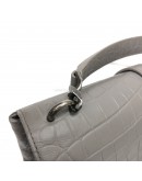 YVES SAINT LAURENT Medium College Monogram Satchel in Grey Croc Embossed Calfskin – RHW