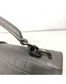 YVES SAINT LAURENT Medium College Monogram Satchel in Grey Croc Embossed Calfskin – RHW