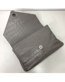 YVES SAINT LAURENT Medium College Monogram Satchel in Grey Croc Embossed Calfskin – RHW