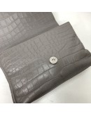YVES SAINT LAURENT Medium College Monogram Satchel in Grey Croc Embossed Calfskin – RHW