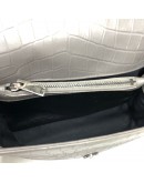 YVES SAINT LAURENT Medium College Monogram Satchel in Grey Croc Embossed Calfskin – RHW