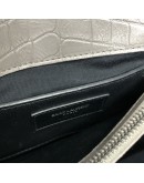 YVES SAINT LAURENT Medium College Monogram Satchel in Grey Croc Embossed Calfskin – RHW