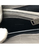 YVES SAINT LAURENT Medium College Monogram Satchel in Grey Croc Embossed Calfskin – RHW