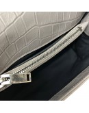 YVES SAINT LAURENT Medium College Monogram Satchel in Grey Croc Embossed Calfskin – RHW