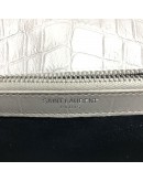 YVES SAINT LAURENT Medium College Monogram Satchel in Grey Croc Embossed Calfskin – RHW