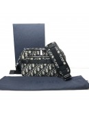 CHRISTIAN DIOR Safari Bag with Strap in Beige and Black Dior Oblique Jacquard - SHW (Year 2021)