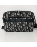 CHRISTIAN DIOR Safari Bag with Strap in Beige and Black Dior Oblique Jacquard - SHW (Year 2021)