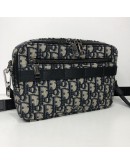 CHRISTIAN DIOR Safari Bag with Strap in Beige and Black Dior Oblique Jacquard - SHW (Year 2021)