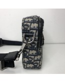 CHRISTIAN DIOR Safari Bag with Strap in Beige and Black Dior Oblique Jacquard - SHW (Year 2021)