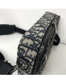 CHRISTIAN DIOR Safari Bag with Strap in Beige and Black Dior Oblique Jacquard - SHW (Year 2021)