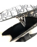 CHRISTIAN DIOR Safari Bag with Strap in Beige and Black Dior Oblique Jacquard - SHW (Year 2021)
