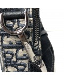 CHRISTIAN DIOR Safari Bag with Strap in Beige and Black Dior Oblique Jacquard - SHW (Year 2021)