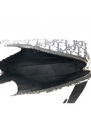 CHRISTIAN DIOR Safari Bag with Strap in Beige and Black Dior Oblique Jacquard - SHW (Year 2021)