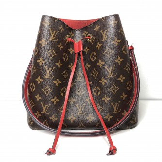 LOUIS VUITTON Monogram NeoNoe MM Drawstring Bucket Bag in Red – GHW (Year 2018)