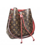 LOUIS VUITTON Monogram NeoNoe MM Drawstring Bucket Bag in Red – GHW (Year 2018)